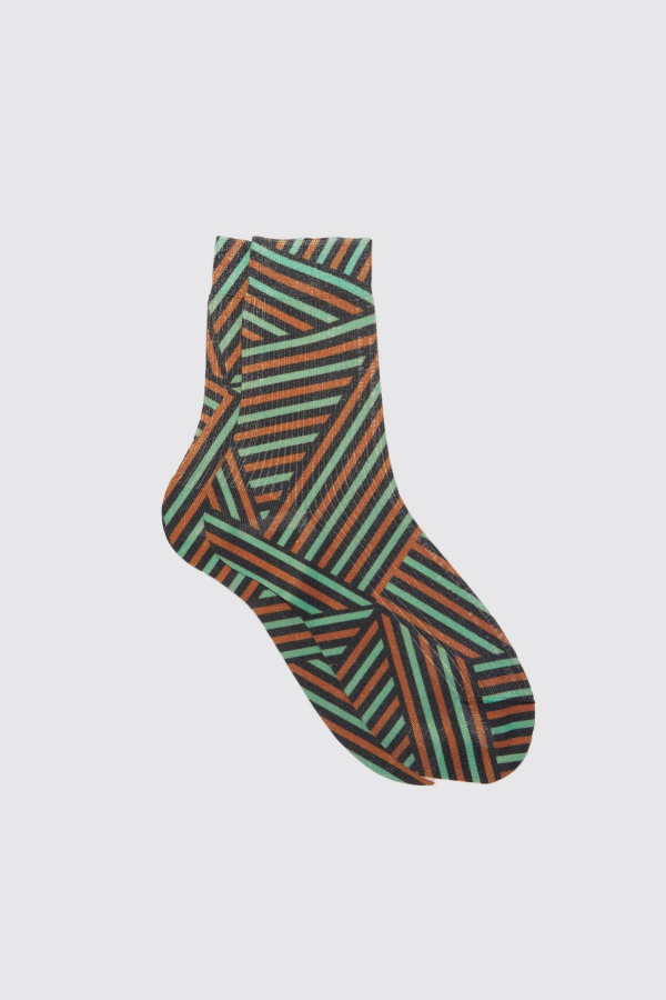 Maria La Rosa Geometric Mint Socks - Mint