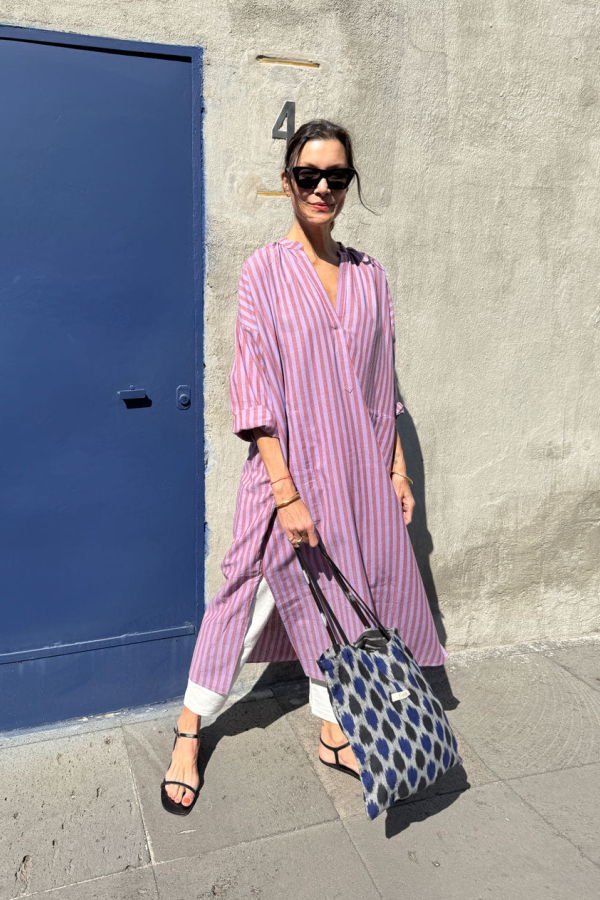 Two Striped Viola Long Caftan
