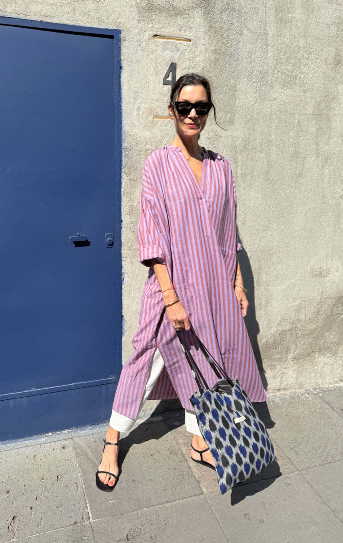 Two Striped Viola Long Caftan - Image 2 of 7
