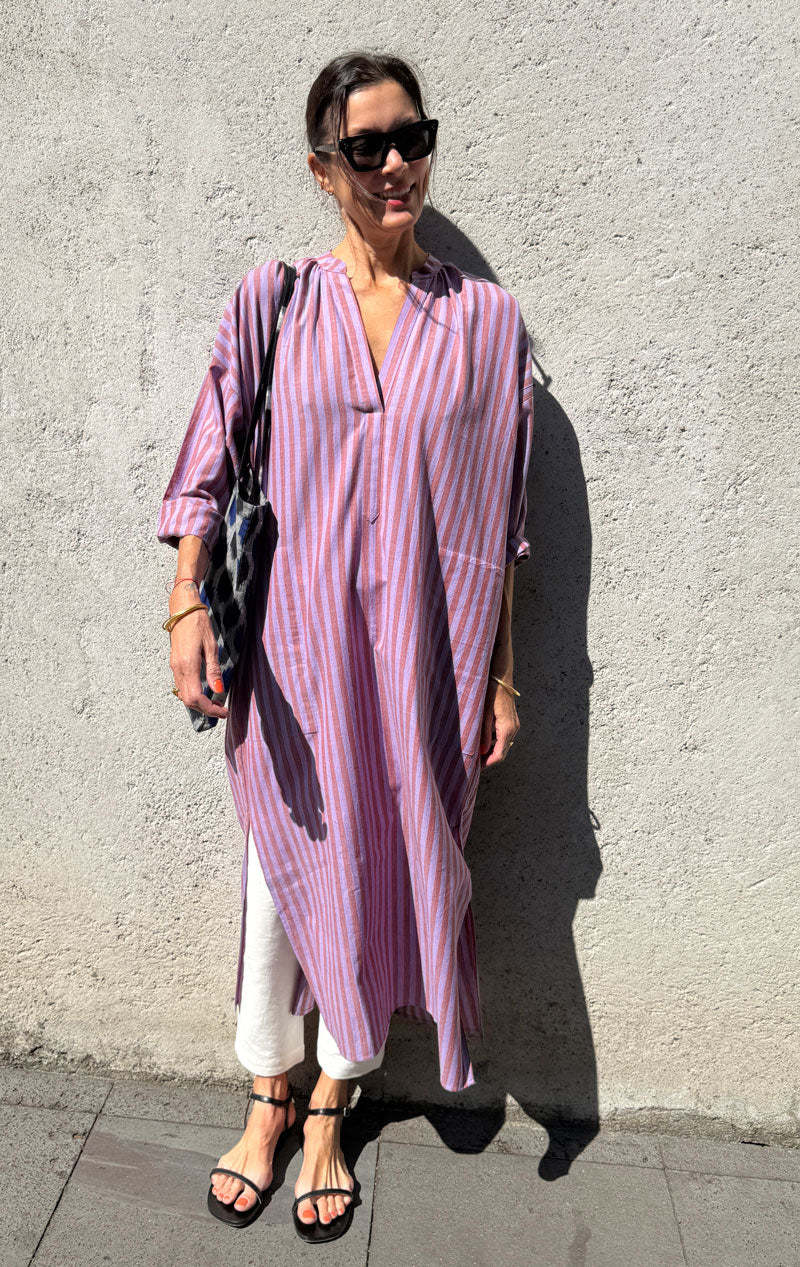 Two Striped Viola Long Caftan