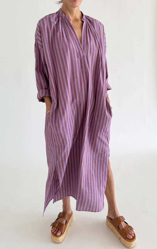 Two Striped Viola Long Caftan