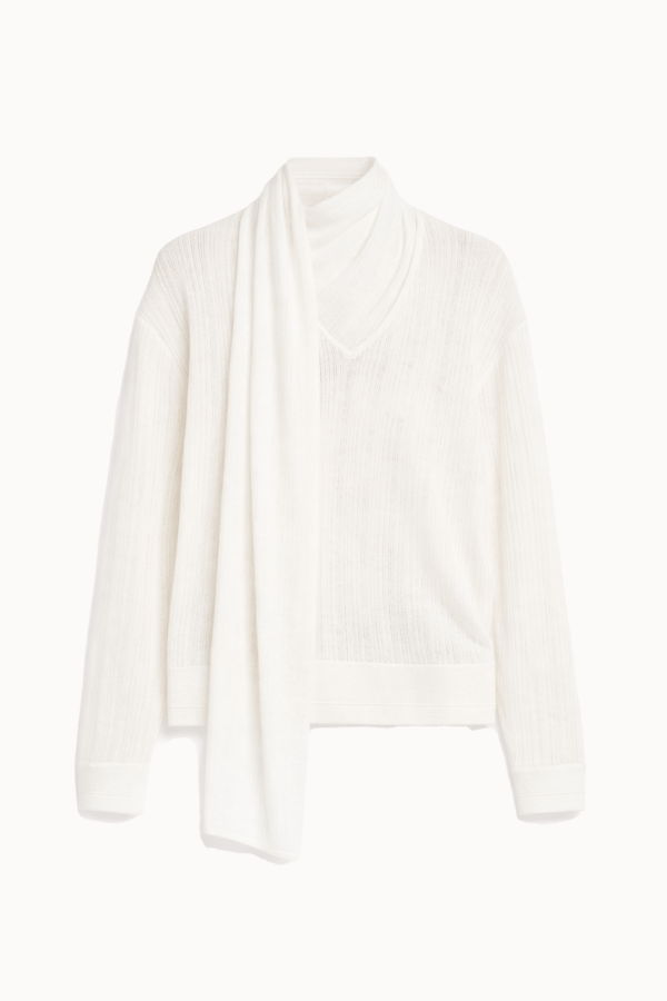 MARIA McMANUS Drop Needle Scarf Sweater - Ivory