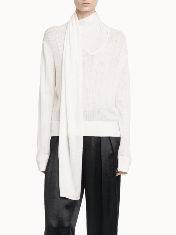 MARIA McMANUS Drop Needle Scarf Sweater - Ivory