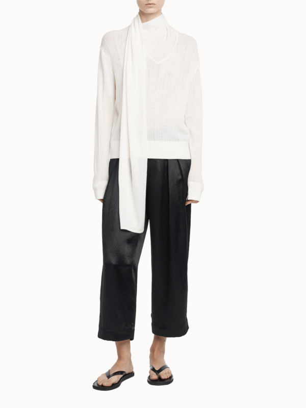 MARIA McMANUS Drop Needle Scarf Sweater - Ivory