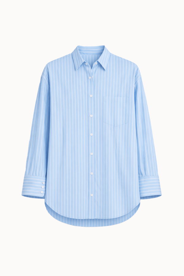 MARIA McMANUS Tunic Shirt - Sky Blue Stripe
