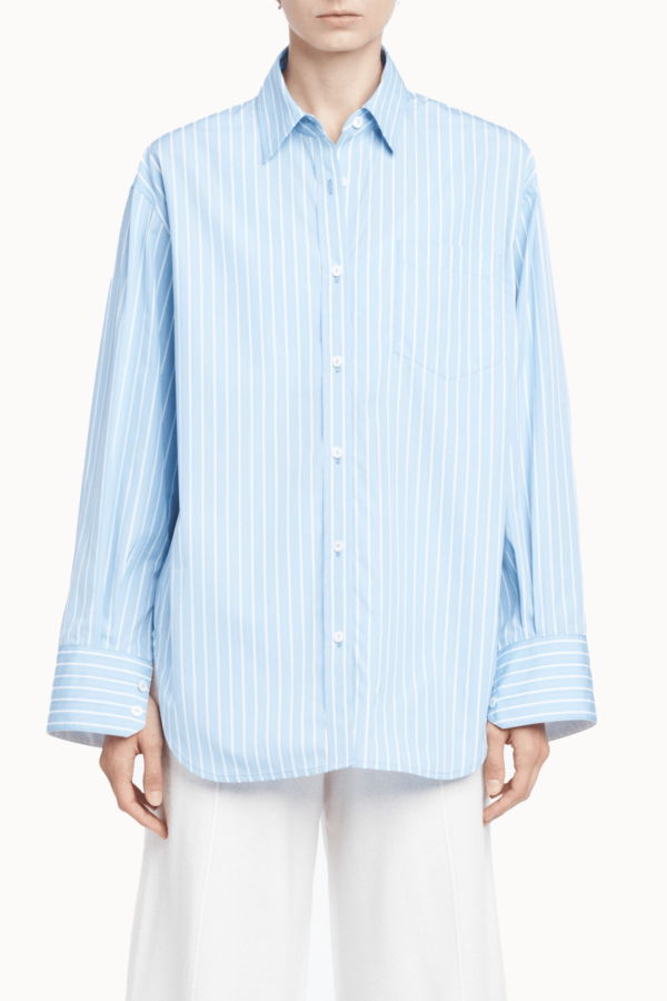 MARIA McMANUS Tunic Shirt - Sky Blue Stripe