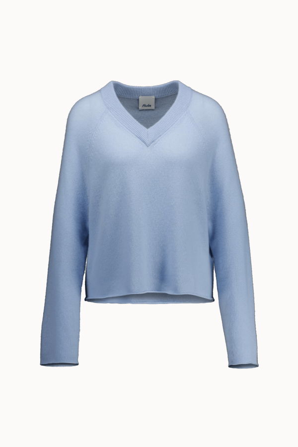 Allude V-Sweater 1/1 20000 Sweater - Blue Feather