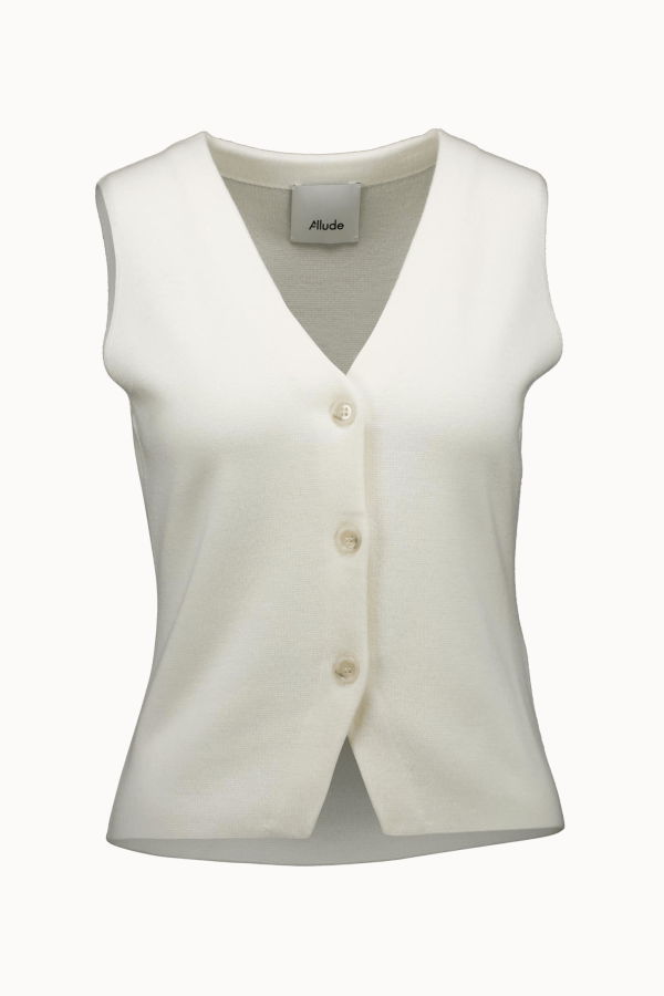 Allude V-Vest 0/1 64040 Sweater Vest - Off White