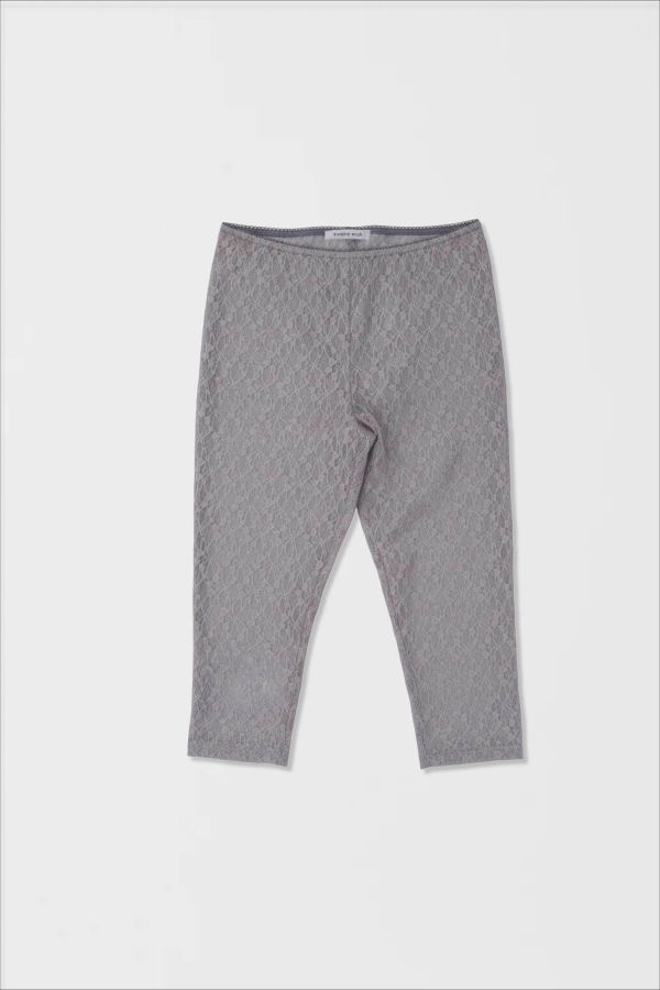 Simone Wild Lace Pedal Pants - Gray