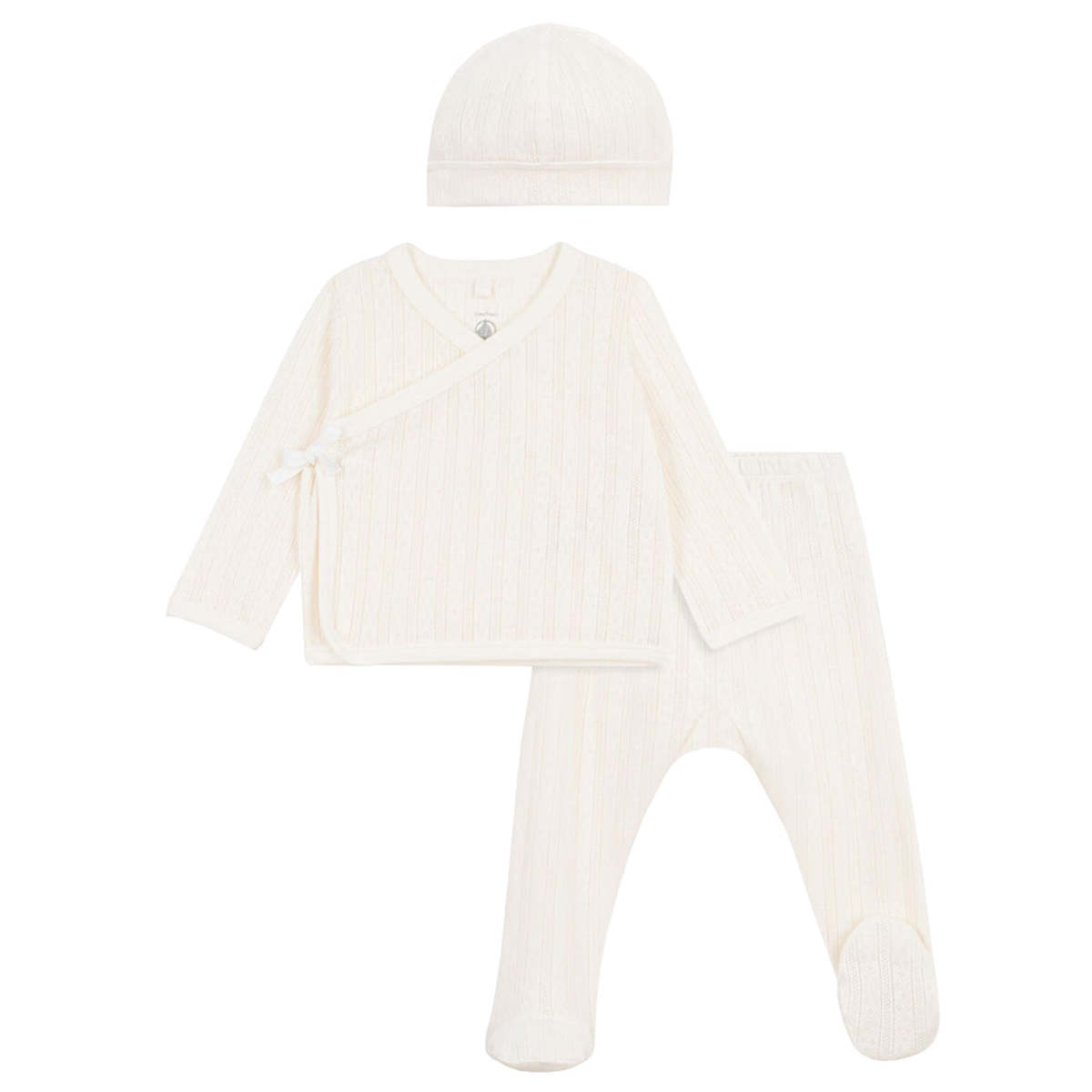 KIDS Petit Bateau Baby Three Piece Set - Cream - Image 1 of 4