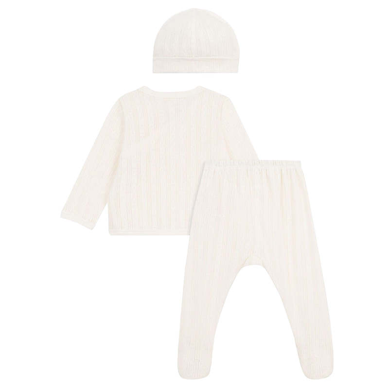 KIDS Petit Bateau Baby Three Piece Set - Cream