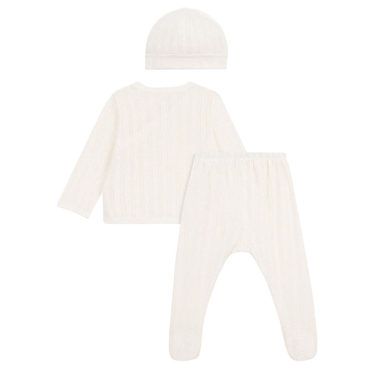 KIDS Petit Bateau Baby Three Piece Set - Cream - Image 3 of 4