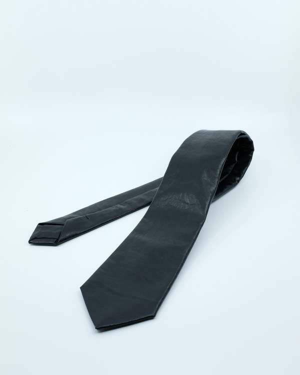 Our Legacy Black Real Fake Leather Tie