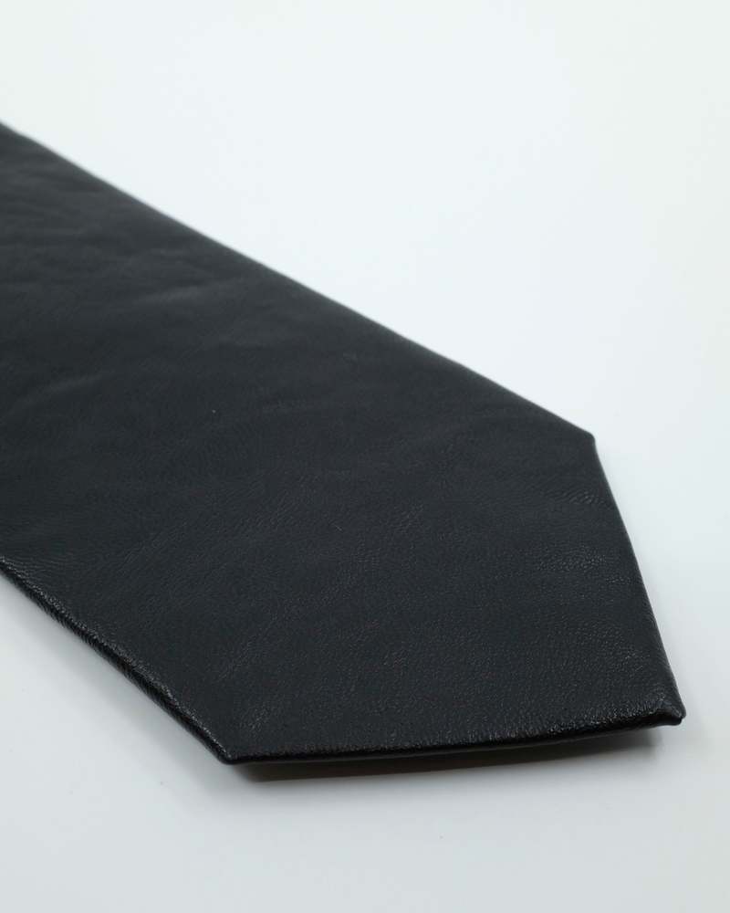 Our Legacy Black Real Fake Leather Tie