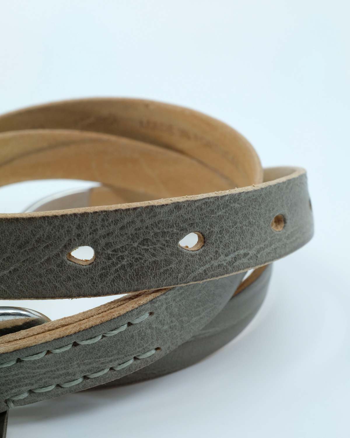 Our Legacy 2 CM Belt - Overcast Blue Leather - Image 2 of 5