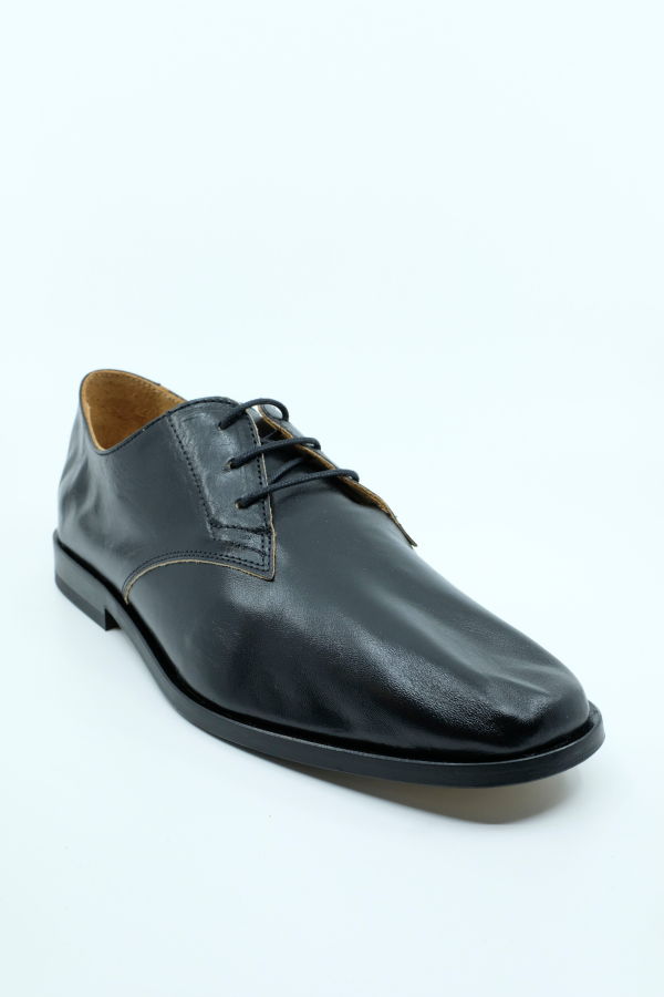 Our Legacy True Dye Black Leather Collapsing Consultant Shoes - Black