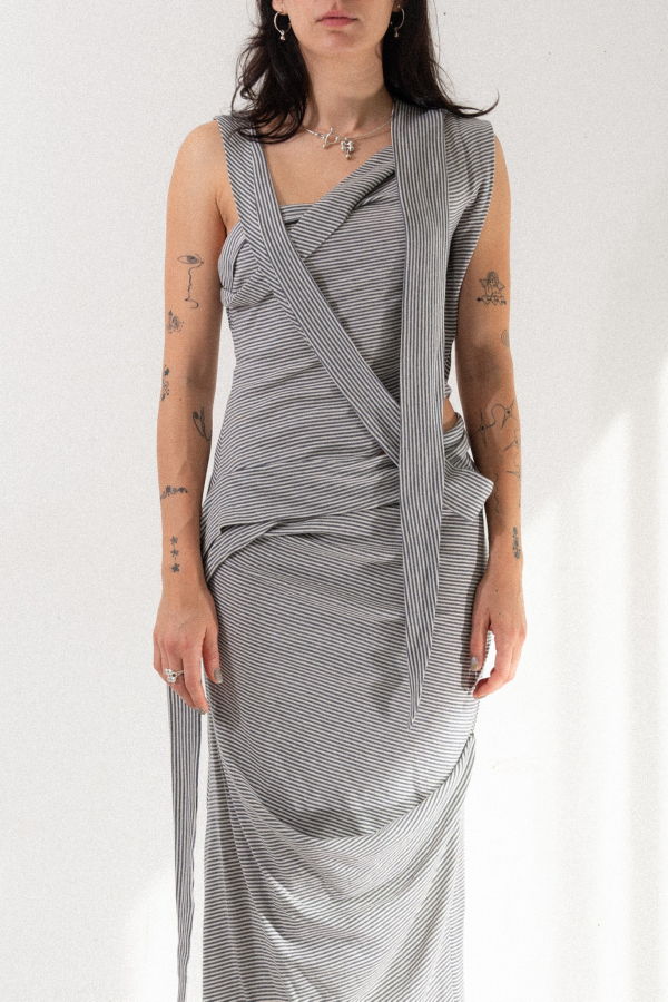 CARO CHIA Antro Striped Dress