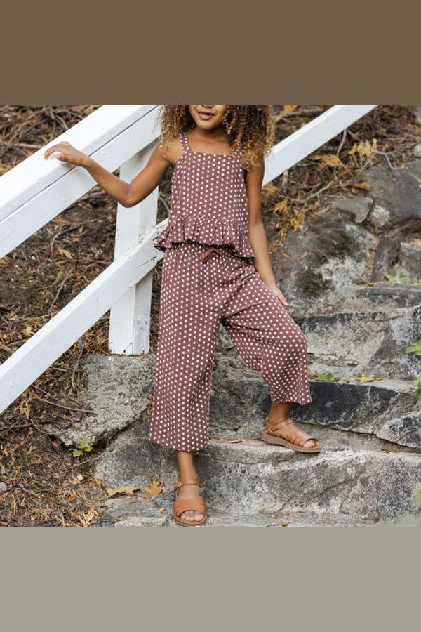 KIDS Rylee + Cru Kayli Set - Chocolate Polka Dot