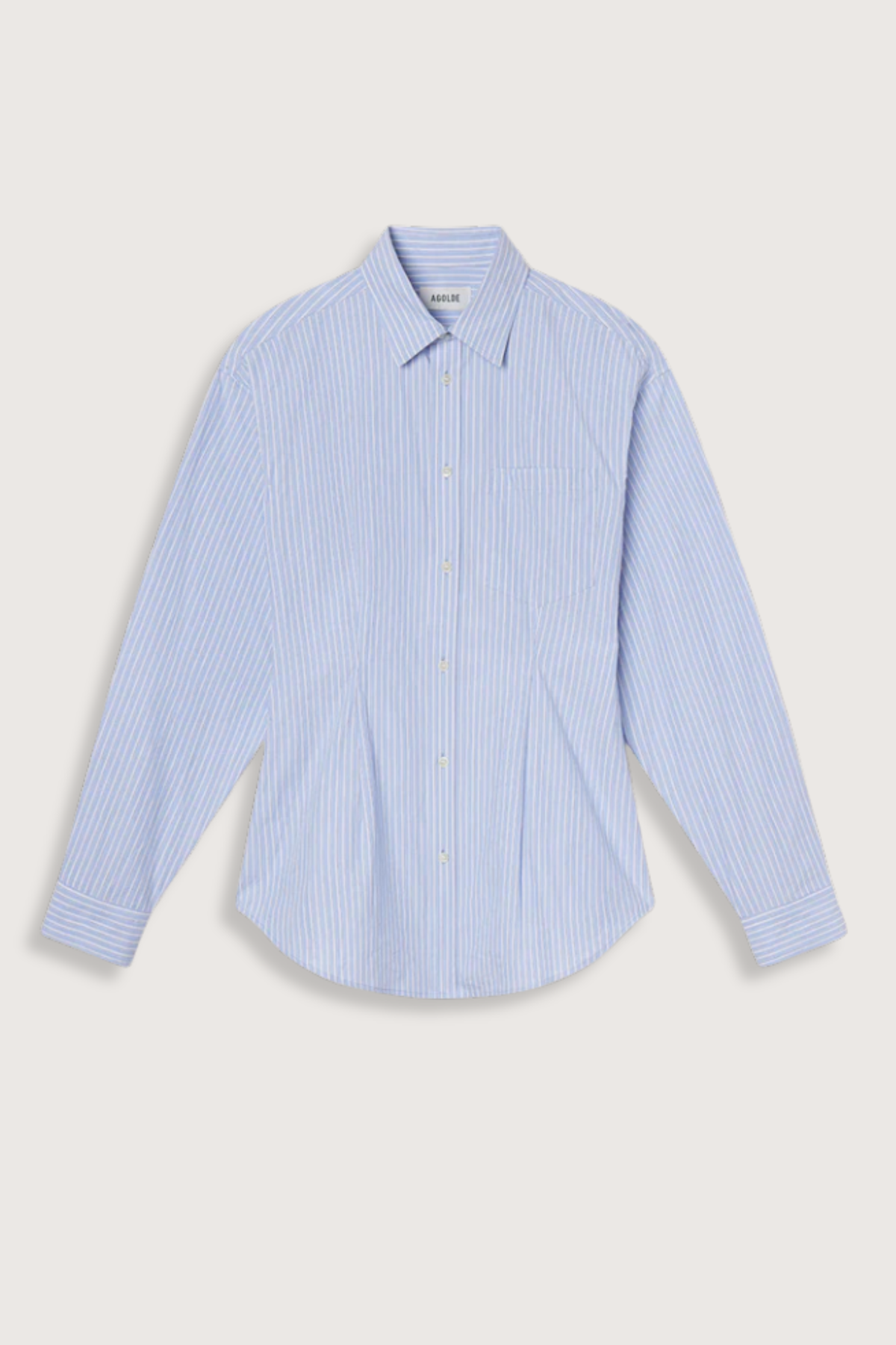 AGOLDE Cinch Shirt Webb Stripe - Light Blue/White Stripe - Image 1 of 4