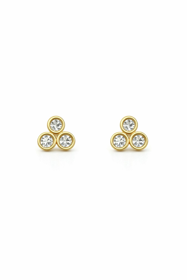 Studio Minimale Trinity Diamond Studs - 14k Gold