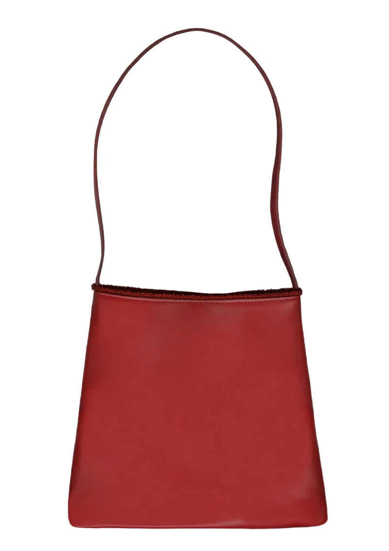 Merrma Earth Bead Leather Bag with Comb Handbag