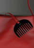 Merrma Earth Bead Leather Bag with Comb Handbag - Thumbnail 4