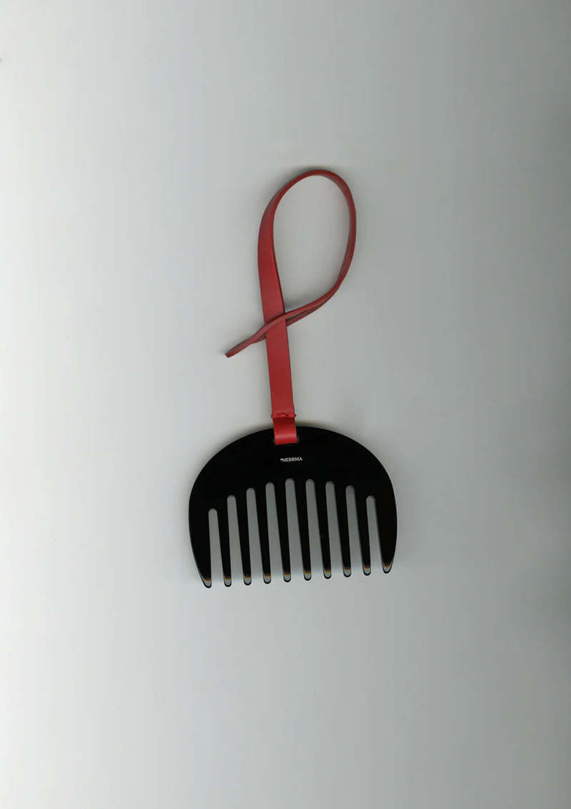 Merrma Earth Bead Leather Bag with Comb Handbag