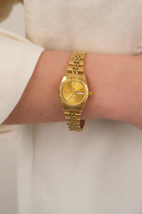 Hermine Vintage Gold Tone Quartz Slip-On Watch