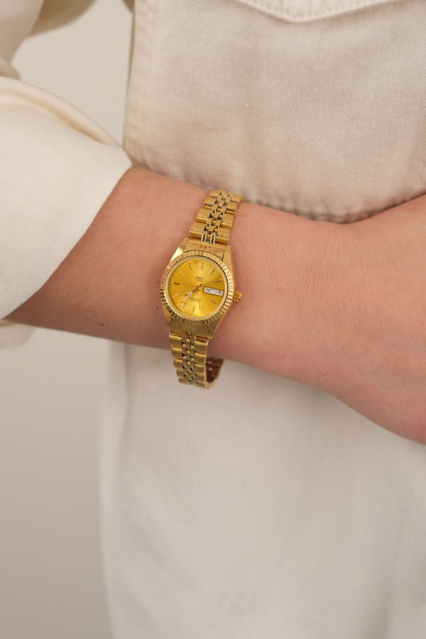 Hermine Vintage Gold Tone Quartz Slip-On Watch