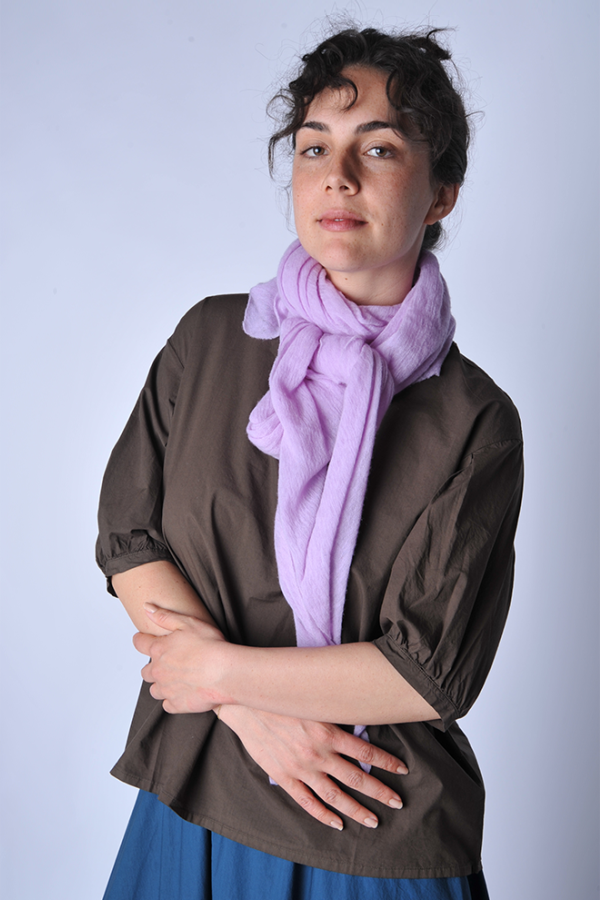 Botto Giuseppe Wisteria Diamond Classic Knit Cashmere Scarf - Lavender