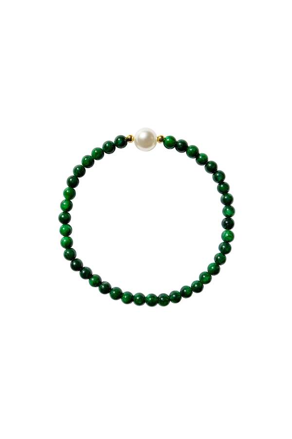 seree Clara Chalcedony Beaded Bracelet - Pearl/Green