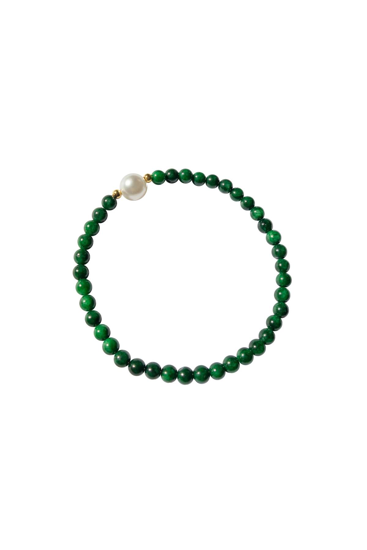 seree Clara Chalcedony Beaded Bracelet - Pearl/Green - Image 3 of 4