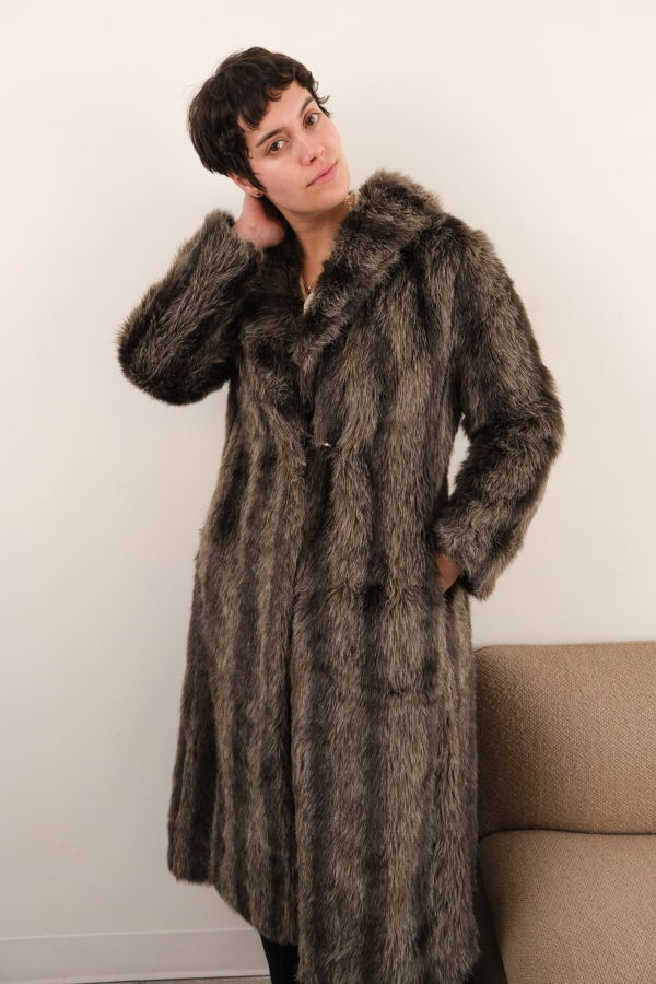 Hermine Vintage 80s French Mink Full Length Coat - Brown