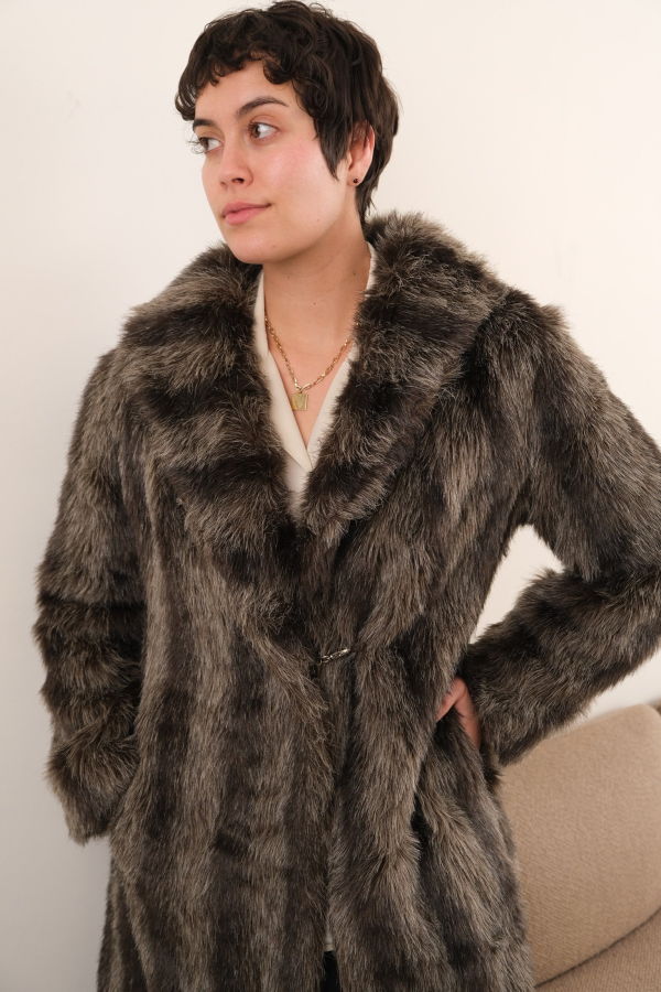 Hermine Vintage 80s French Mink Full Length Coat - Brown
