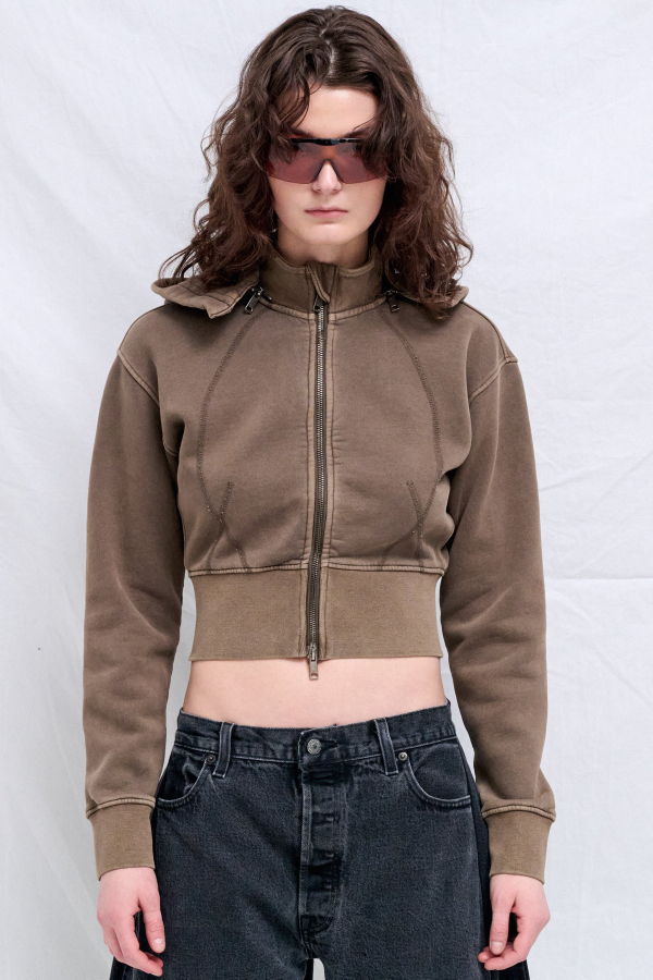 Assembly Coffee Cropped Fleece Hoodie