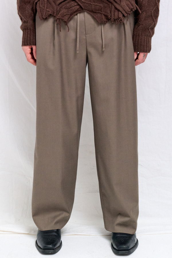 Dunst Khaki Lounge Wool Slacks - Khaki