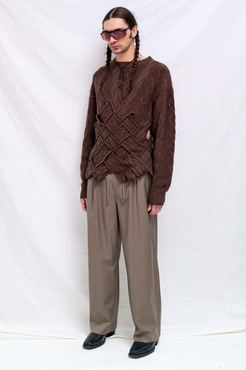 Dunst Khaki Lounge Wool Slacks - Khaki
