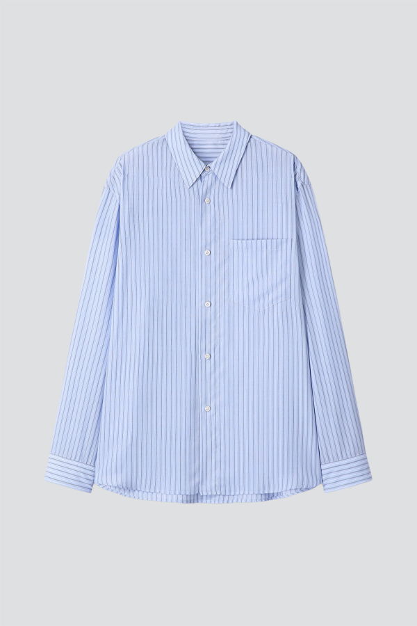 TONYWACK Skyblue Striped Lyocell Shirt Shirt