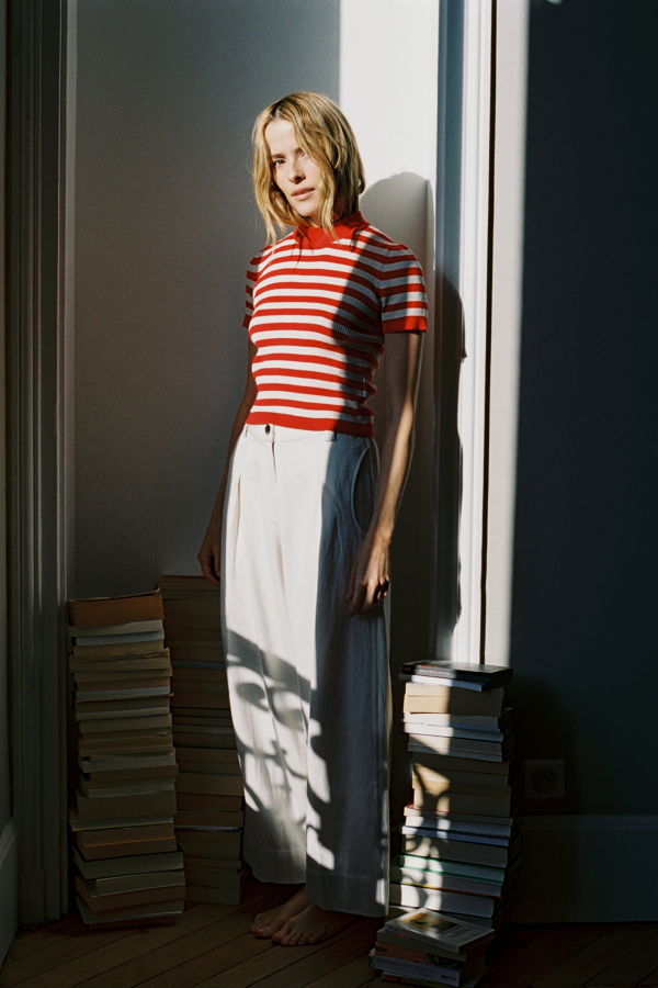 Maria Stanley Jones Ribbed Tee - Piquillo Stripe
