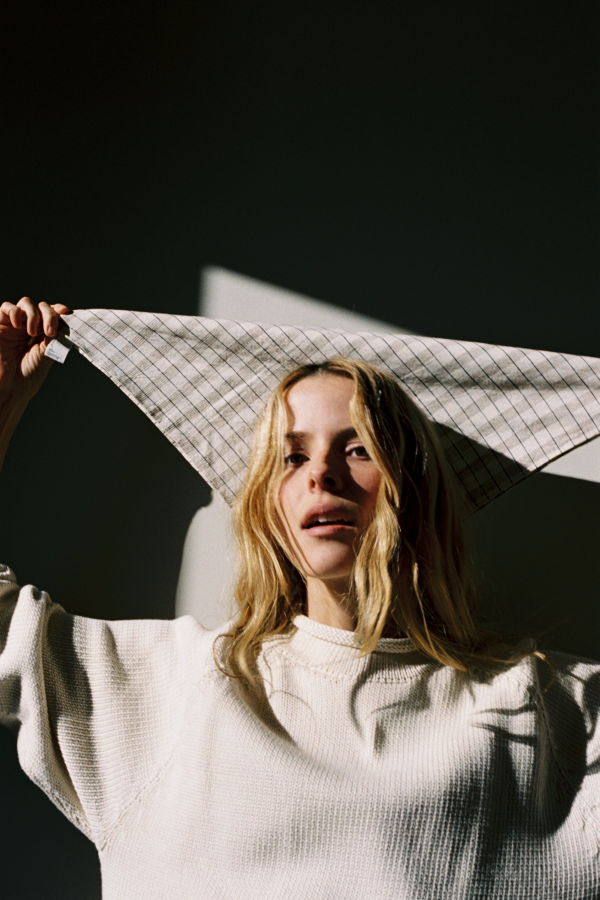 Maria Stanley SCARF - bone plaid