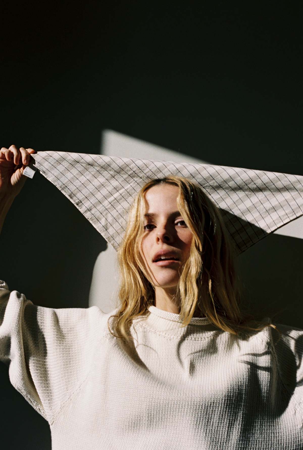 Maria Stanley SCARF - bone plaid - Image 2 of 9