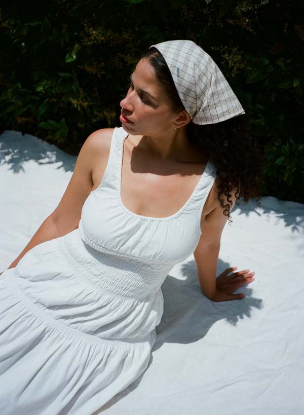 Maria Stanley SCARF - bone plaid