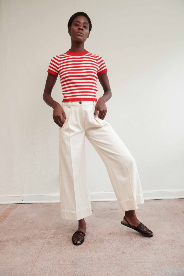 Maria Stanley Sloane Trouser - Bone Denim