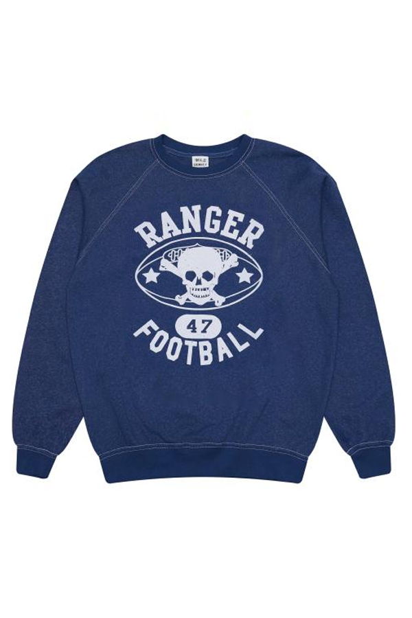 WILD DONKEY Ranger Raglan Crewneck Top - Dyed Blue