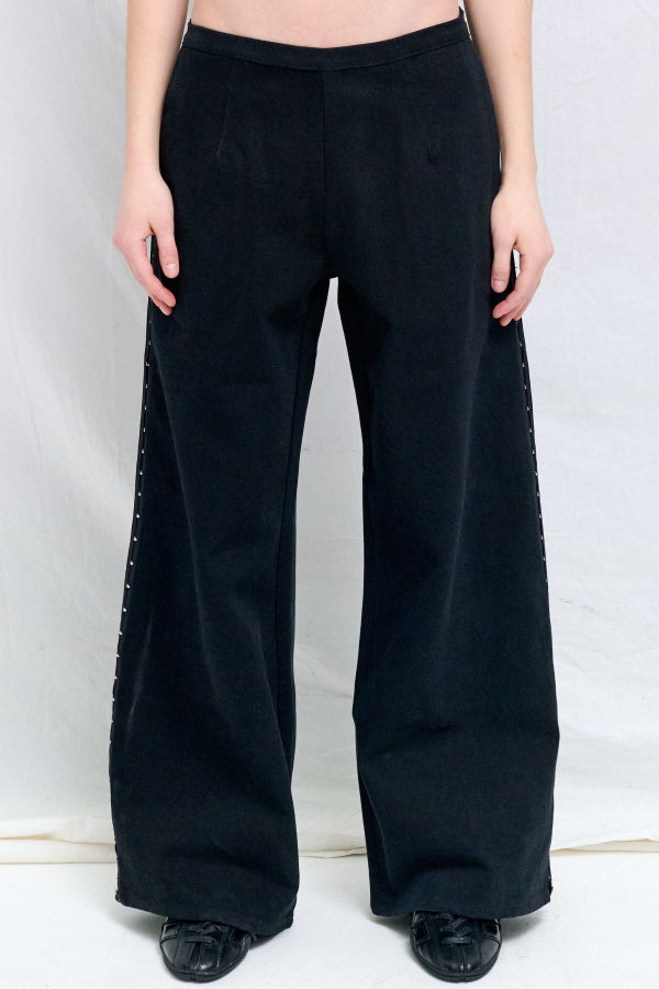 Assembly Black Denim Side Hook Clean Pant Pants
