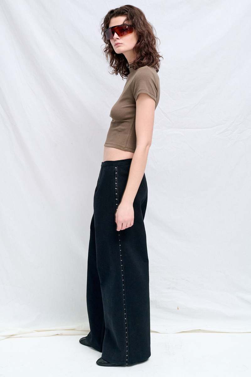 Assembly Black Denim Side Hook Clean Pant Pants