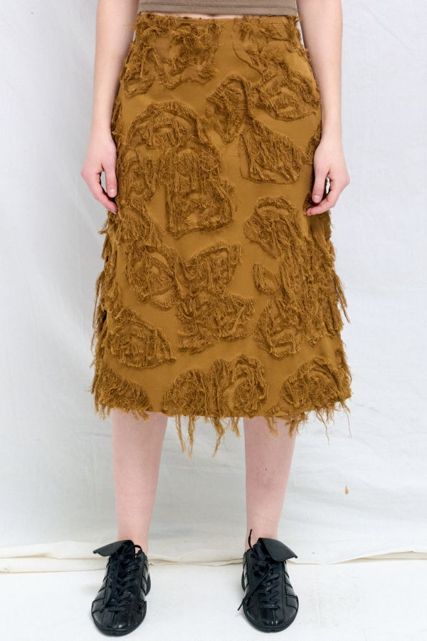 Studio Nicholson Mustard Roeper Fringe Skirt