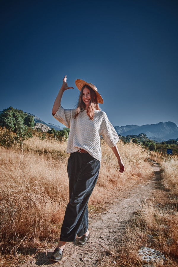 L'ENVERS Sidonie Basketweave-Knit Tee Top