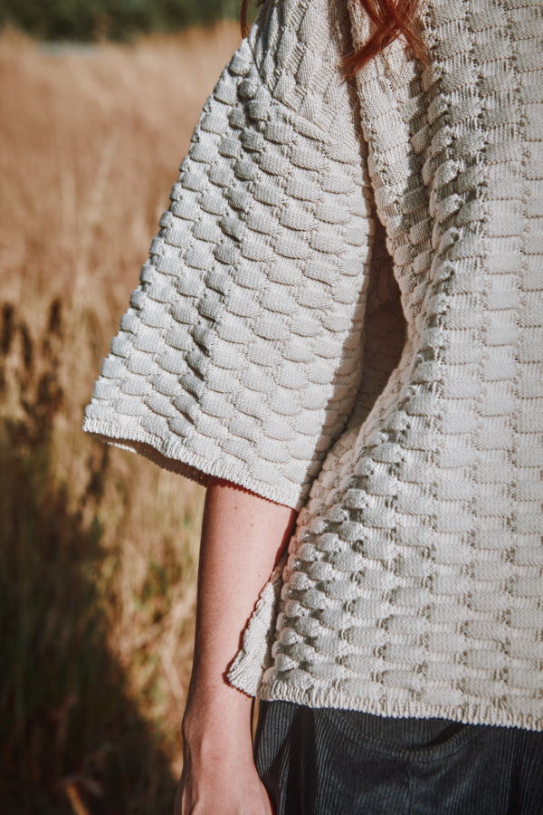 L'ENVERS Sidonie Basketweave-Knit Tee Top