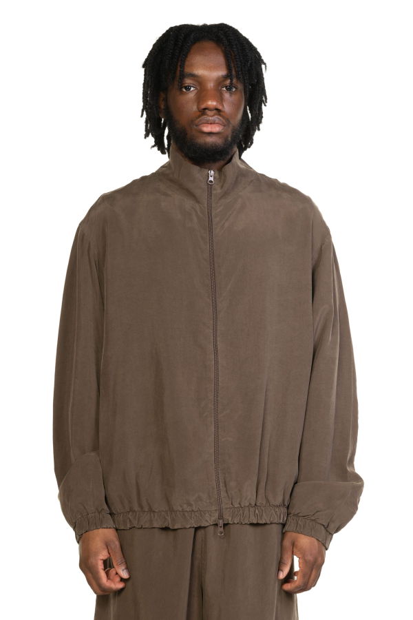 Gabriela Coll Garments No.261 Cupro Double Zipper Jacket - Brown